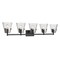 Z-Lite Analia Vanity, 5-Light, 45.75 In.W x 7.5 In.L x 9.25 In.H, Matte Black/Clear Ribbed 1101-5V-MB - alternate 5